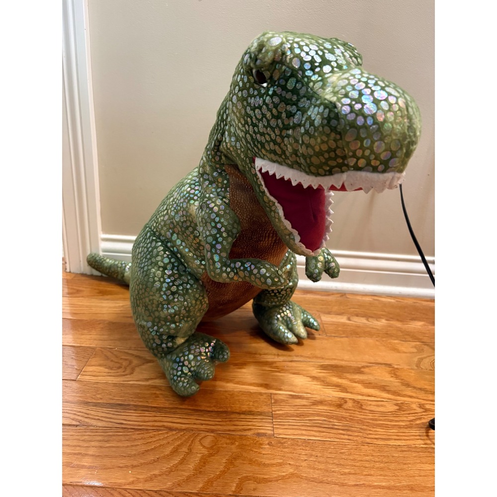 Walgreens Green Iridescent Holographic T-Rex Dinosaur Plush Large 32"‎ 640408